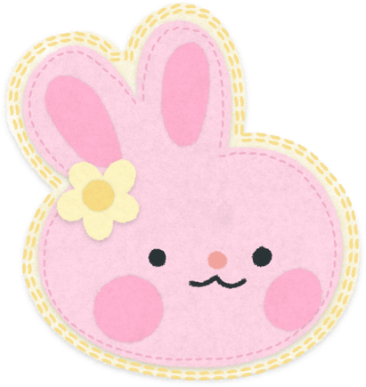 Realistic Felt Baby Planner Stickers Bunny Happy Face